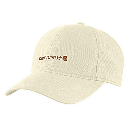 Women's Undyed Ecru Canvas Embroidered Cap