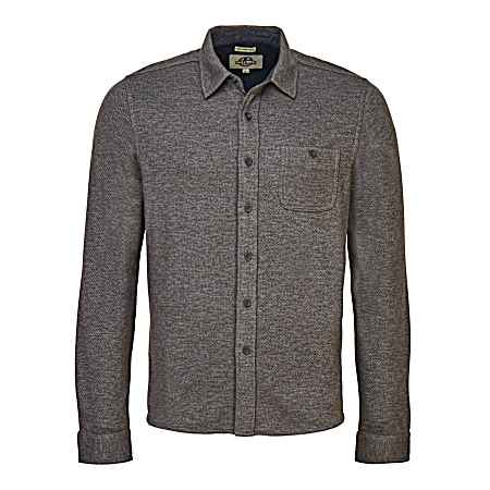 Men's Sweater Knit Button Down Long Sleeve Shirt