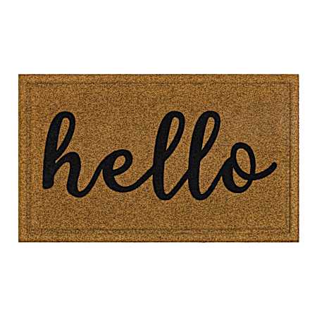 18 in x 30 in Hello Script Doormat