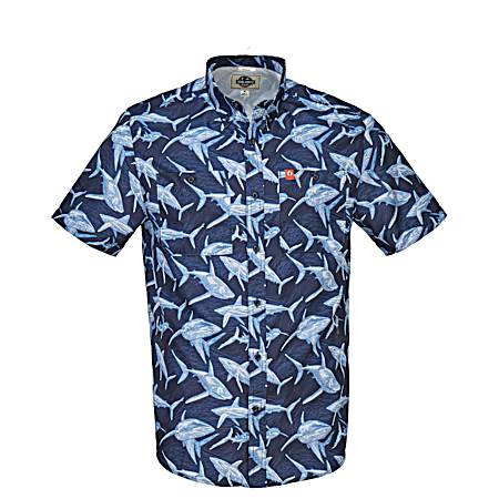 Men's Printed Button Front Short Sleeve Guide Shirt