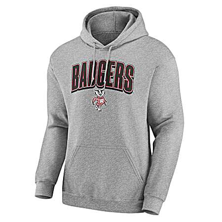 Men's Wisconsin Badgers Steel Heather InlayTonal Classic Pullover Hoodie