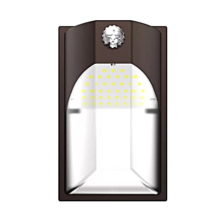 100-Watt Equivalent Integrated LED Bronze Wall Pack Light