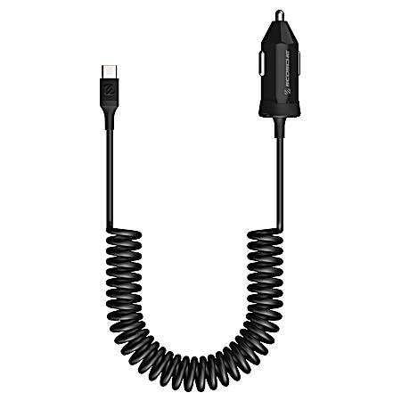3 ft. PowerVolt PD20 20W PD Car Charger with USB-C Captive Cable