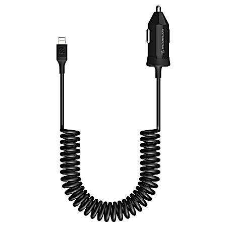 3 ft PowerVolt PD20 20W PD Car Charger with Lightning Captive Cable