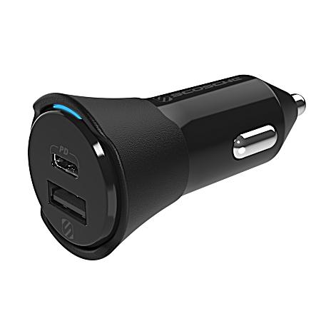 PowerVolt PD32 Dual-Port USB-C & USB-A Car Charger - Black