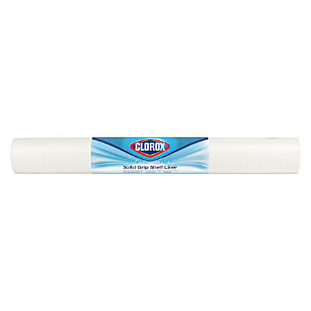 20 in x 6 ft Solid Grip Shelf Liner with Clorox - White