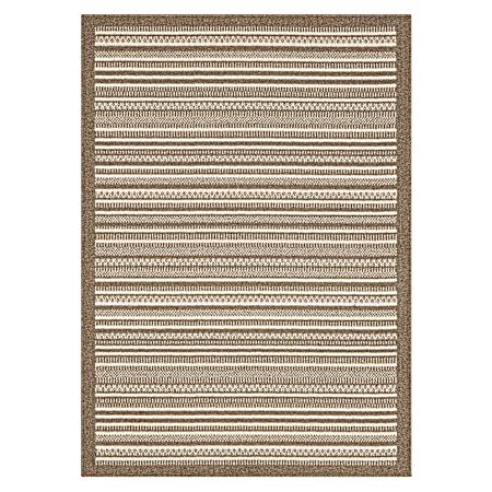 Field Line Border 60 in x 84 in Area Rug - Dark Gray/Tan
