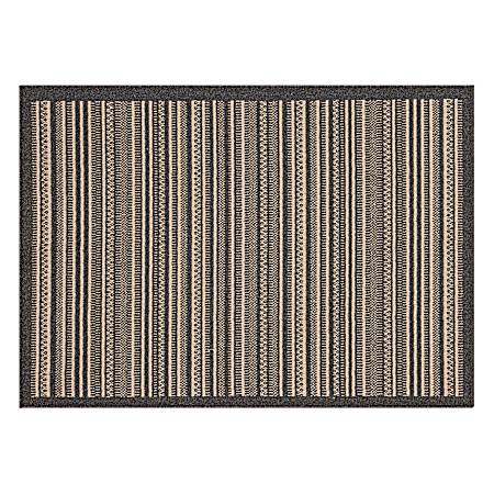 Field Line Border 60 in x 84 in Area Rug - Beige/Starch