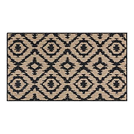 Sanction 20 in x 34 in Indoor Rug - Near Black/Tan