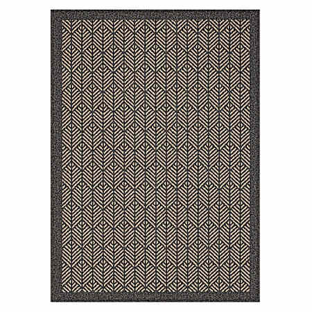 Aspen Border 60 in x 84 in Area Rug - Dark Gray/Tan