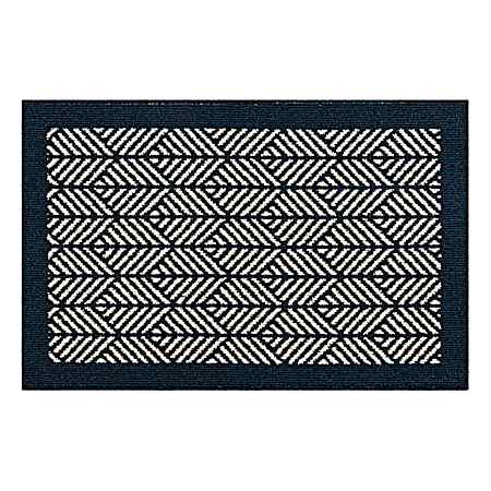 Aspen Border 30 in x 45 in Indoor Rug - Dark Blue/Starch