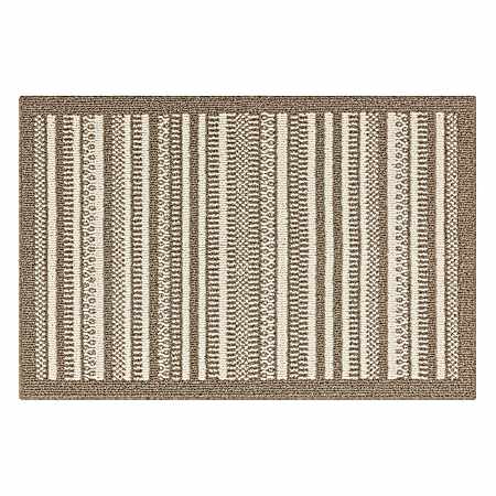 Field Line Border 30 in x 45 in Indoor Rug - Beige/Starch