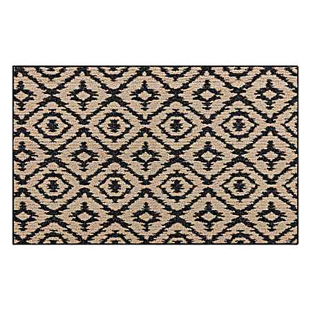 Sanction 30 in x 45 in Indoor Rug - Near Black/Tan