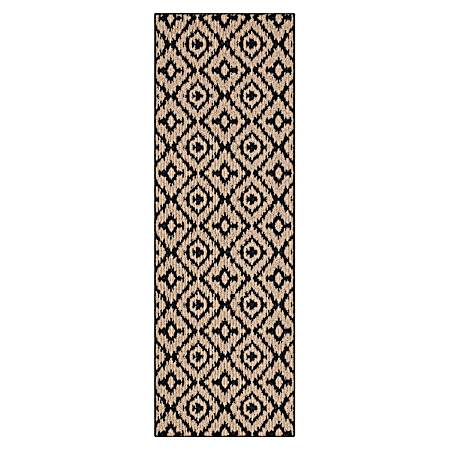 Sanction 24 in x 72 in Indoor Rug - Near Black/Tan
