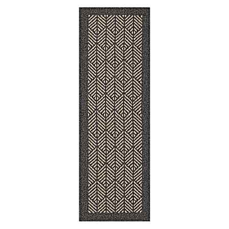 Aspen Border 24 in x 72 in Indoor Rug - Dark Gray/Tan