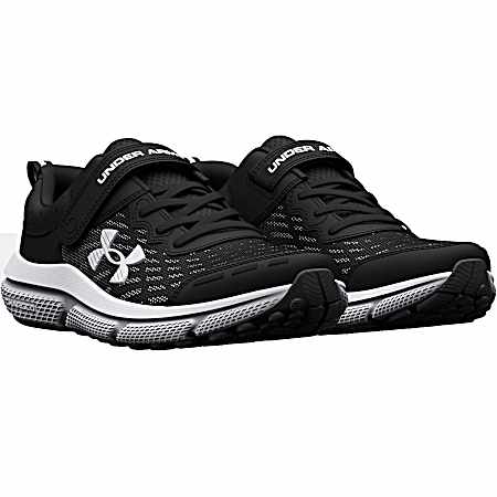 Boys' Black White PS Assert 10 AC Running Shoes