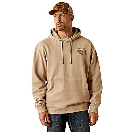 Men's Beige Camo Hex Hoodie