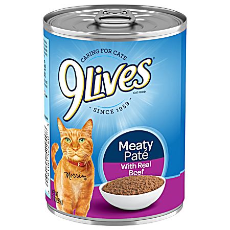 Adult Meaty Pate w/ Real Beef Wet Cat Food, 13 oz