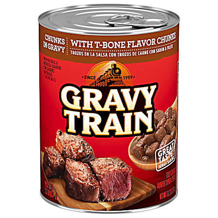 Chunks in Gravy w/ T-Bone Flavor Chunks Wet Dog Food