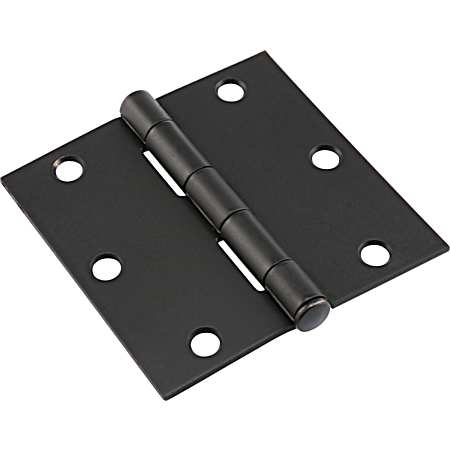 Door Hinge Oli Rubbed Bronze Square Corners Hinge w/ Screws - 3 Pc.