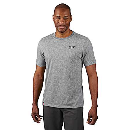 Men's Gray FREEFLEX Hybrid Short Sleeve Work Shirt