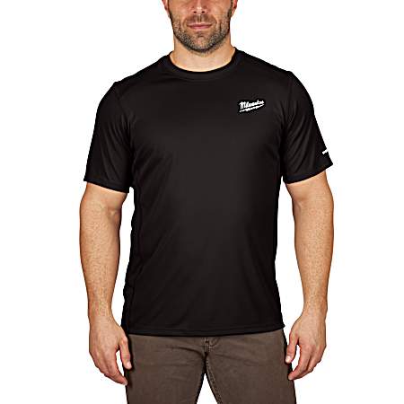 Men's WORKSKIN Black Lightweight Performance Crew Neck Short Sleeve Shirt
