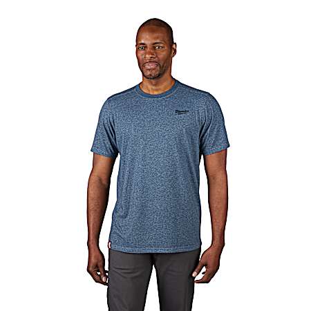 Men's Navy FREEFLEX Hybrid Short Sleeve Work Shirt