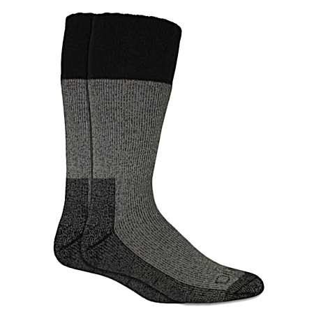 Men's Charcoal Acrylic Blend Thermal Boot Socks - 2 Pk