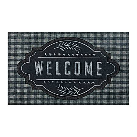 18 in x 30 in Welcome Farmhouse Chalkboard Doormat