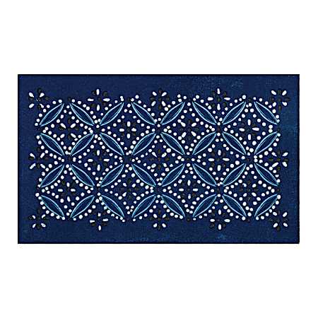 18 in x 30 in Maki Shibori Circles Doormat