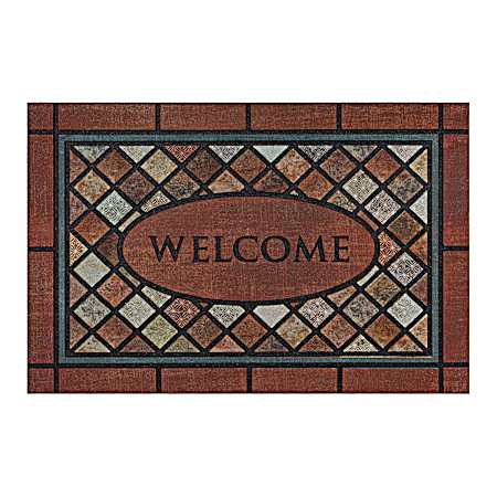 23 in x 35 in  Welcome Stone Land Doormat