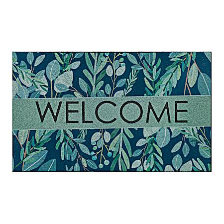 18 in x 30 in Welcome Peaceful Eucalyptus Doormat
