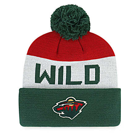 Adult Minnesota Wild Red Mass Margin Knit Beanie