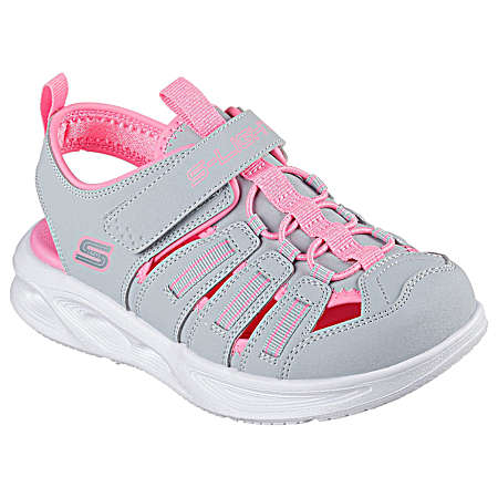 Girls' Grey/Pink Sola Glow Sandals