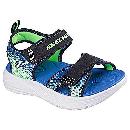 Boys' Black/Lime Splash Sandals