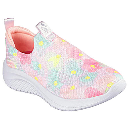 Girls' Pink Multi Ultra Flex 3.0 Slip-On Shoes