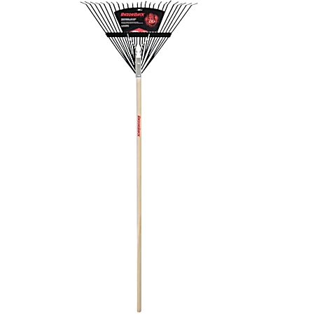 24 in. Steel Tine Leaf Rake w/ Wood Handle