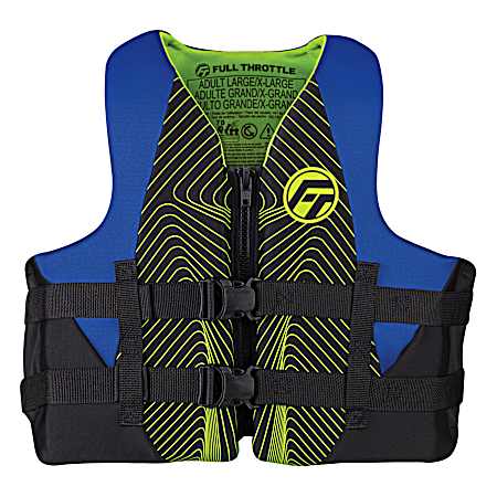 Unisex Adult Dual-Sized Rapid-Dry Blue Life Vest