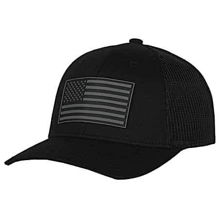 Men's Black Tonal Flag Mesh Back Cap
