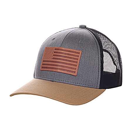 Men's Grey/Black USA Temola Flag Mesh Back Cap