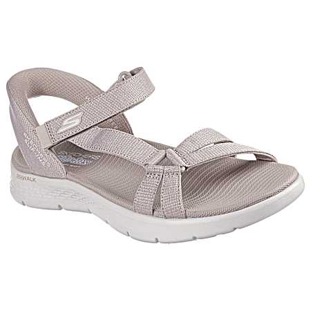 Women's Taupe Go Walk Flex Slip-Ins Sandals