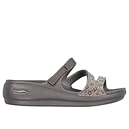 Women's Bronze Foamies Arch Fit Jewel Sandals