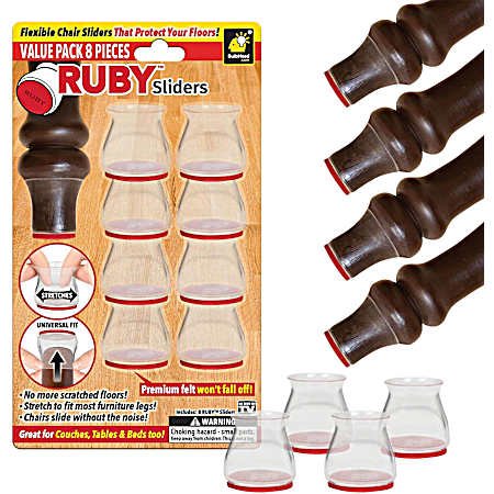 Ruby Sliders Silicone Felt Chair Leg Covers