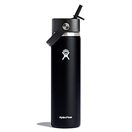 24 oz Wide Flex Straw Cap Black