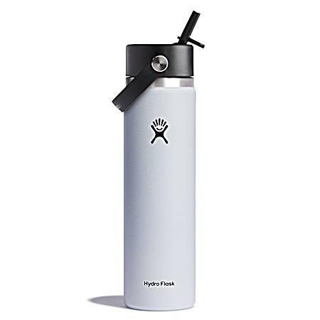 24 oz Wide Flex Straw Cap White