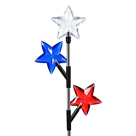 Red White Blue Stars Solar Stake