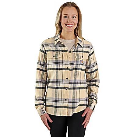 Women's Relaxed Fit Long Sleeve Button Front Shirt