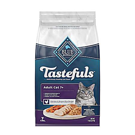 Mature Adult Tastefuls Healthy Aging Chicken & Brown Rice Dry Cat Food, 7 lbs