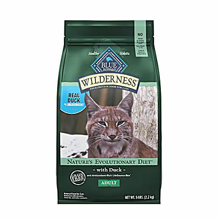 Wilderness Adult Grain-Free Duck Dry Cat Food, 5 lbs