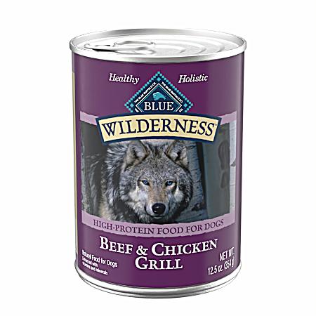 Wilderness Adult Grain-Free Beef & Chicken Grill Wet Dog Food, 12.5 oz Can